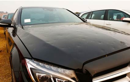 Image of car with hail damage